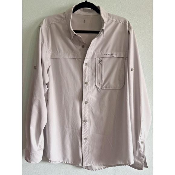 G.H. Bass & Co Excursion Vented Shirt Mens Med Gray Performance Fishing Hiking - Picture 1 of 6